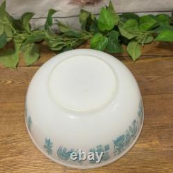 Vtg Pyrex 404 Turquoise Blue Amish Butterprint 4qt Mixing Serving Bowl Rooster