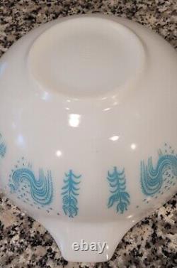 Vtg Pyrex Amish Butterprint Cinderella 4qt Mixing Bowl #444 Turquoise On White