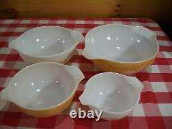 Vtg Pyrex Cinderella Butterfly Gold Set # 441, 442, 443, 444