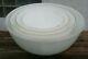 Vtg Pyrex Nesting Mixing Bowls Rare White With Gold Band 404 403 402 401 Set / 4