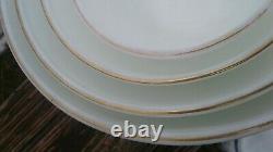 Vtg Pyrex Nesting Mixing Bowls Rare White with Gold Band 404 403 402 401 Set / 4