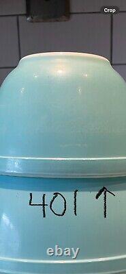 Vtg Pyrex Robin Egg Blue Turquoise Nesting Mixing Bowls Set of 3 401, 402, 403