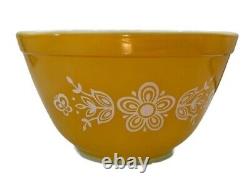 Vtg Set of 4 Pyrex Mixing Bowls Corning Butterfly Gold & White #401,402,403,404