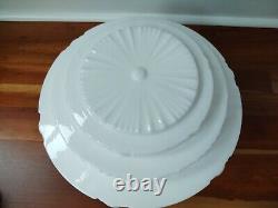 Vtg Wedding Cake Milk Glass Celing Light Fixture Globe