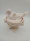 Vtg Westmoreland Glass Pinkish Almondish Robin On Nest Candy Dishrare