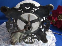 Vtg White Milk Glass Hobnail Gwtw Hurricane Parlor Table Lamp 3 Way 22 ½fenton