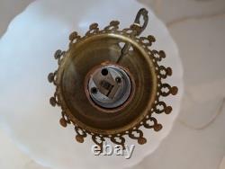 Vtg milk glass hobnail lamp with trinket bowl at bottom! Free Shipping! Tested