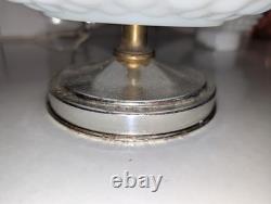 Vtg milk glass hobnail lamp with trinket bowl at bottom! Free Shipping! Tested