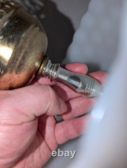 Vtg milk glass hobnail lamp with trinket bowl at bottom! Free Shipping! Tested