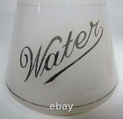 WATER Antique Bottle Barber Apothecary Opalescent White Glass w Milk Glass Top