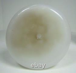 WATER Antique Bottle Barber Apothecary Opalescent White Glass w Milk Glass Top