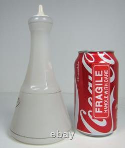 WATER Antique Bottle Barber Apothecary Opalescent White Glass w Milk Glass Top