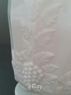 WESTMORELAND PANELED GRAPE MILK GLASS 11 High CANISTER & COVER