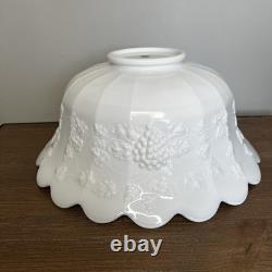 WESTMORELAND Vintage Paneled Grape Milk Glass Large White Punch Bowl
