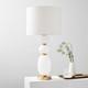 West Elm Lilah Table Lamp, Large, White Linen, Milk Glass