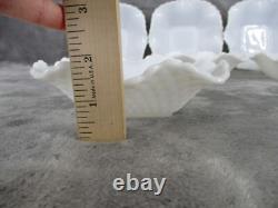 Westmoreland Candy Dish Bowl Soup Diamond Pattern Milk Glass Ruffled Rim 6 Pcs
