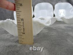 Westmoreland Candy Dish Bowl Soup Diamond Pattern Milk Glass Ruffled Rim 6 Pcs