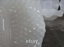 Westmoreland Candy Dish Bowl Soup Diamond Pattern Milk Glass Ruffled Rim 6 Pcs