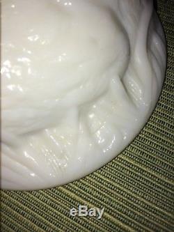 Westmoreland Candy Dish Trinket Compote Covered White Bird Nest Milk Glass