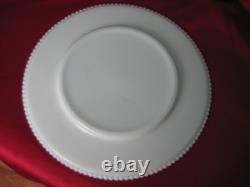 Westmoreland Dinner Plates Beaded Edge Milk Glass Set of 4 Plain No decal