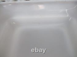 Westmoreland Doric Lace Pedestal Bowl & 2 Candy Dish Square Milk Glass 3 Piece