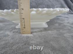 Westmoreland Doric Lace Pedestal Bowl & 2 Candy Dish Square Milk Glass 3 Piece