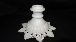 Westmoreland Glass Ring Petal Milk Glass Candlestick and Bowl USA