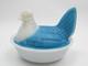 Westmoreland Hen On Nest Blue Milk Glass White Head Covered Dish