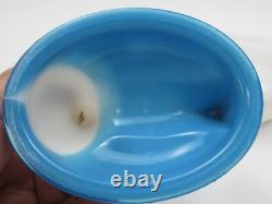 Westmoreland Hen on Nest Blue Milk Glass White Head Covered Dish