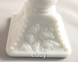 Westmoreland Milk Glass Beaded Footed Candy Dish with Lid Roses & Bows 1980's