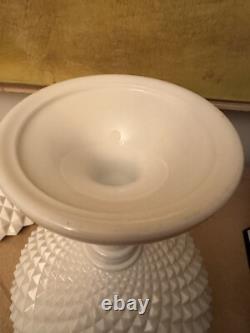 Westmoreland Milk Glass Diamond Point 14 Covered Compote