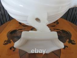 Westmoreland Milk Glass Dolphin Koi Fish 13 Shell Bowl & 9 Candle Holder Pair