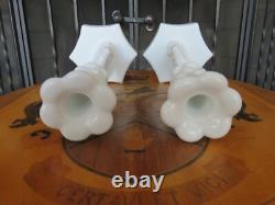 Westmoreland Milk Glass Dolphin Koi Fish 13 Shell Bowl & 9 Candle Holder Pair