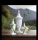 Westmoreland Milk Glass English Hobnail Apothecary Pedestal 15 Tall 2-jars
