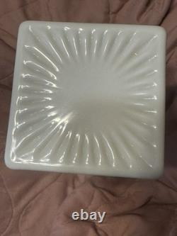 Westmoreland Milk Glass English Hobnail Apothecary Pedestal 15 Tall 2-Jars