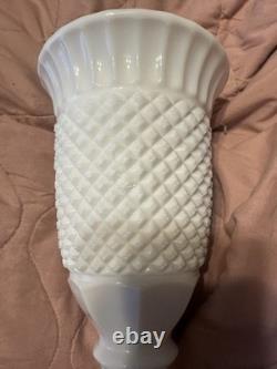 Westmoreland Milk Glass English Hobnail Apothecary Pedestal 15 Tall 2-Jars