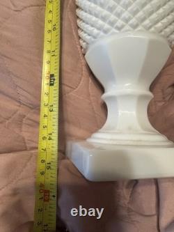 Westmoreland Milk Glass English Hobnail Apothecary Pedestal 15 Tall 2-Jars
