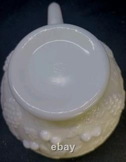 Westmoreland Milk Glass Fruits punch bowl set base ladle 10 cups hooks vintage