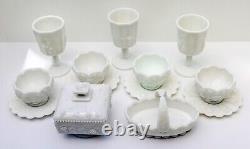 Westmoreland Milk Glass Grape Footed 13 Piece China Set