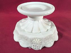 Westmoreland Milk Glass Paneled Grape Bell Shape Punch Bowl Set