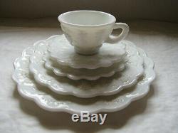 Westmoreland Milk Glass Paneled Grape Dinner Place Setting Collection 39pc