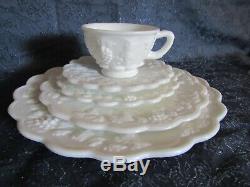 Westmoreland Milk Glass Paneled Grape Dinner Place Setting Collection 39pc