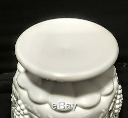 Westmoreland Milk Glass Paneled Grape (LARGE) Canister with Lid