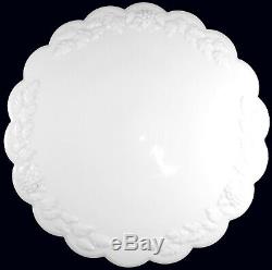 Westmoreland Milk Glass Paneled Grape Pattern 12d Low Footed Cake Plate Stand