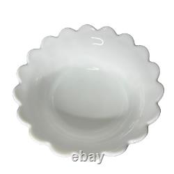 Westmoreland Milk Glass Paneled Grape Punch Bowl Set Stand