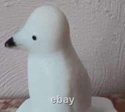 Westmoreland Milk Glass Penguin on Iceburg RARE Never Seen