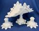 Westmoreland Milk Glass Ring Pedestal Banana Boat & Matching Candlesticks Set