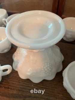 Westmoreland Milkglass Punch Bowl and Cups/ Great condition