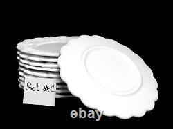 Westmoreland Opaque White Milk Glass Paneled Grape 10 Lunch Plates Lot #1 Euc