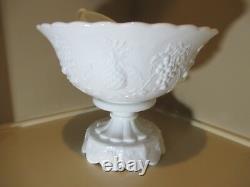 Westmoreland Punch Bowl Base 8 Cups Base Fruit Milk Glass Elegant White EUC #N34